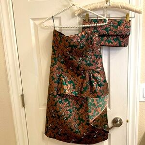Tara Jarman strapless dress size 38 with matching clutch